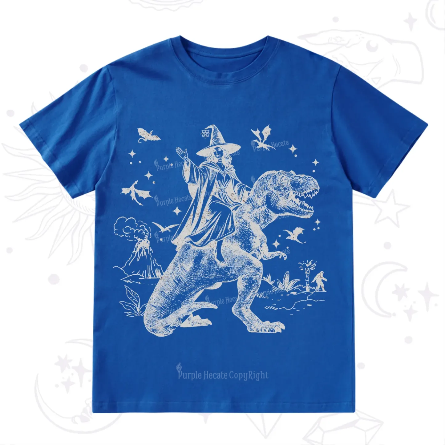 Purplehecate Witch Riding Dino T-Shirt
