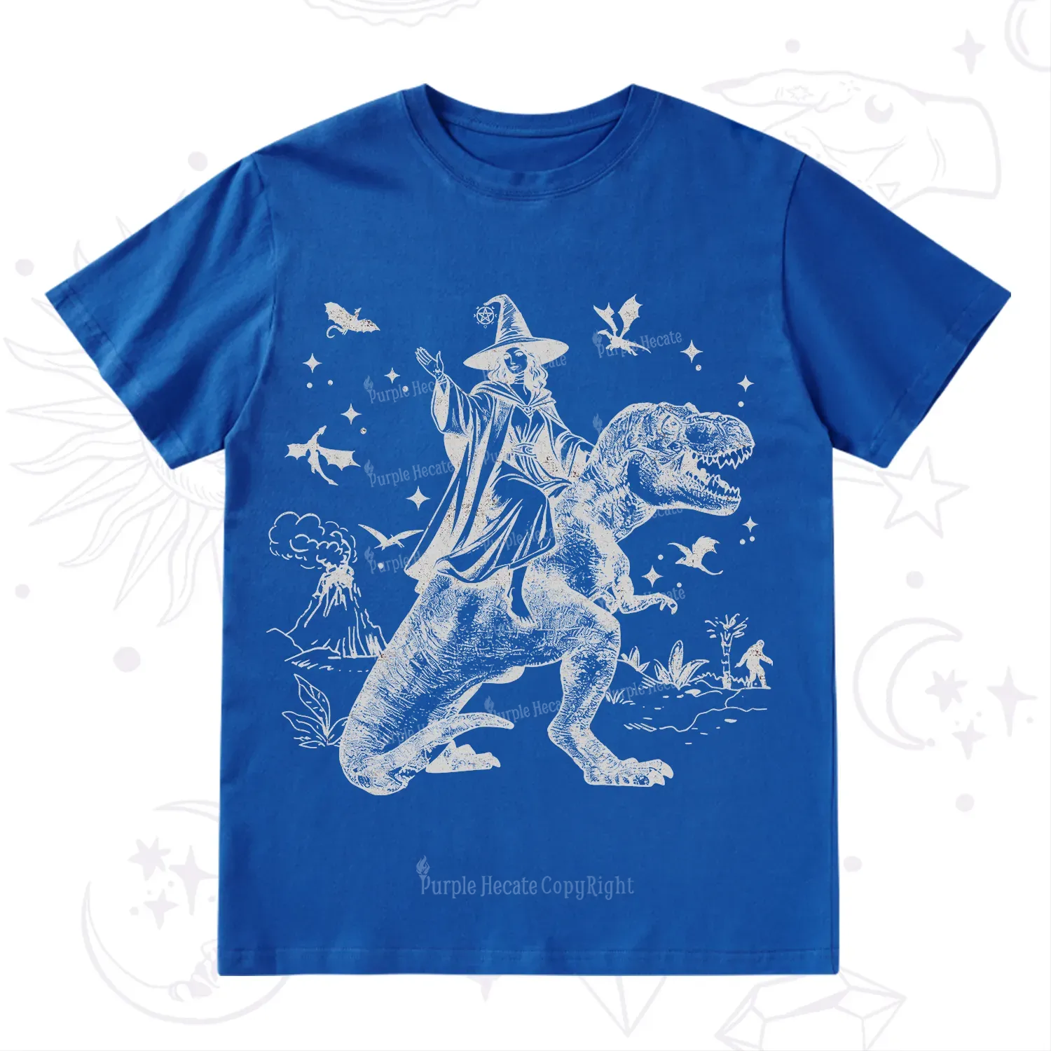 Purplehecate Witch Riding Dino T-Shirt