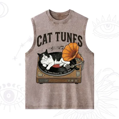 Purplehecate Cat Tunes Washed Tank