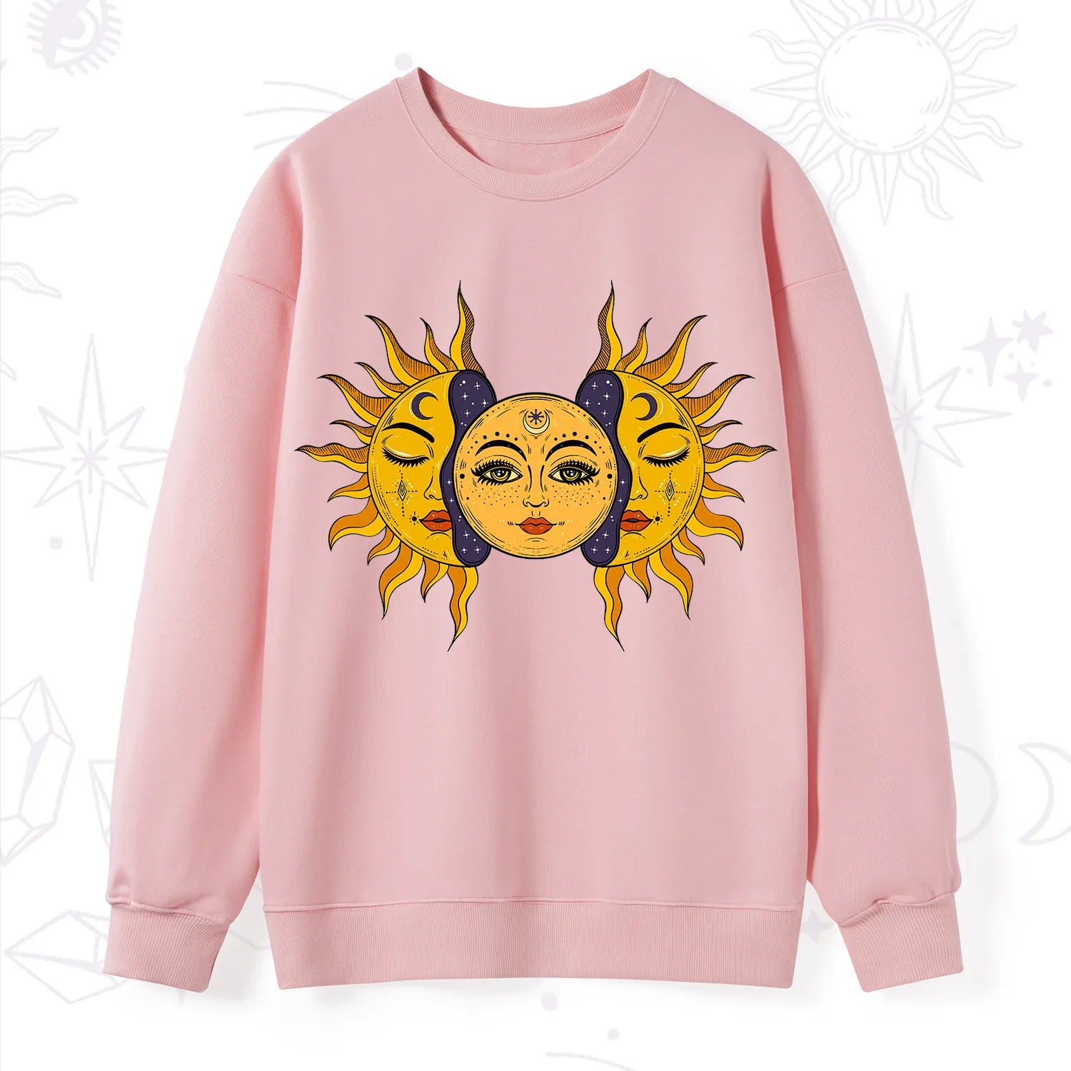 Purplehecate Celestial Twin Suns Sweatshirt