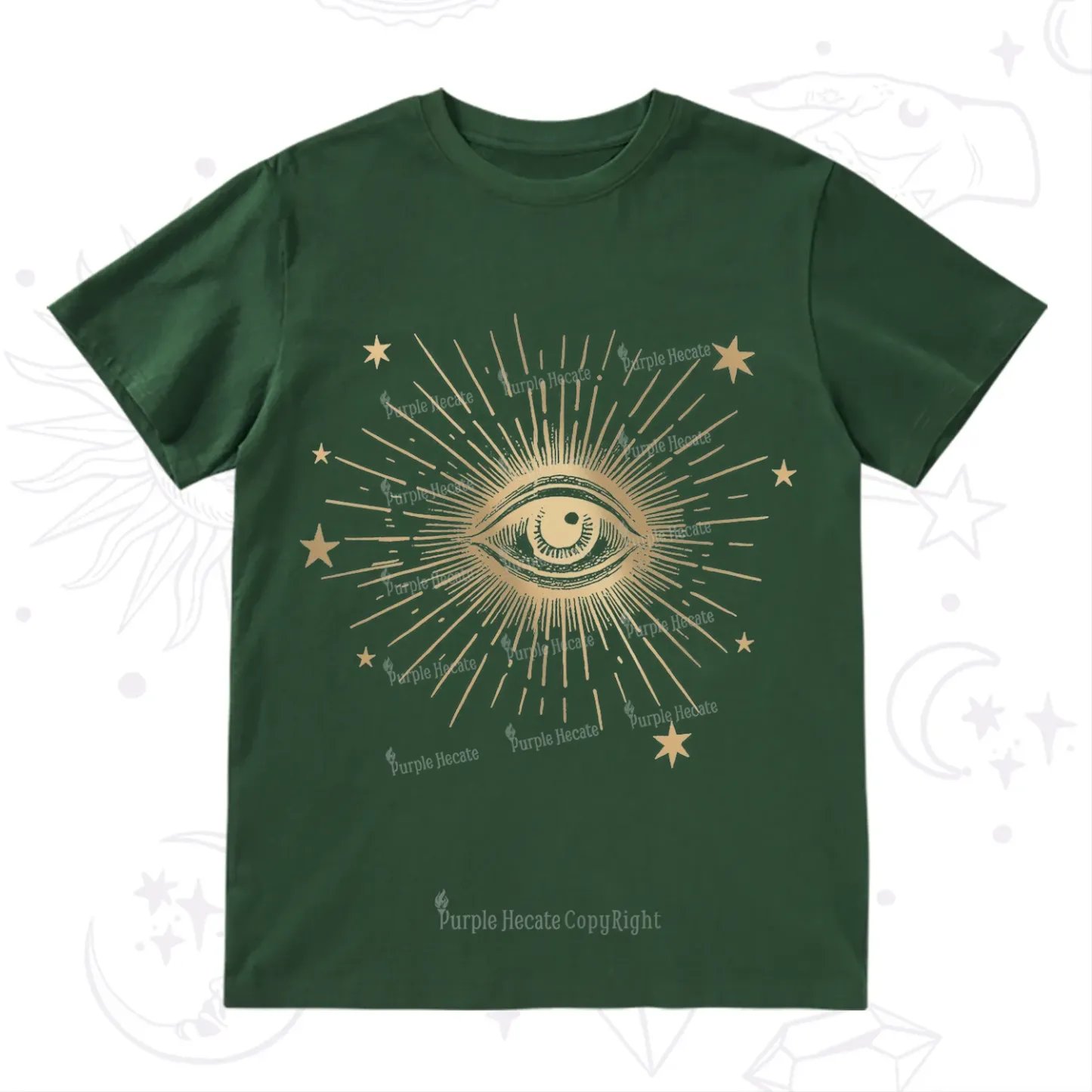 Purplehecate Celestial Eye with Stars T-Shirt
