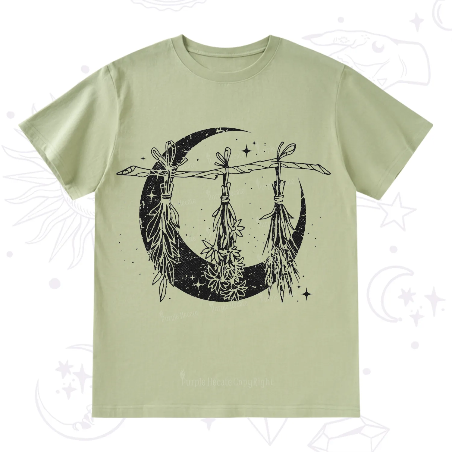 Purplehecate Witchy Moon Herbs T-Shirt