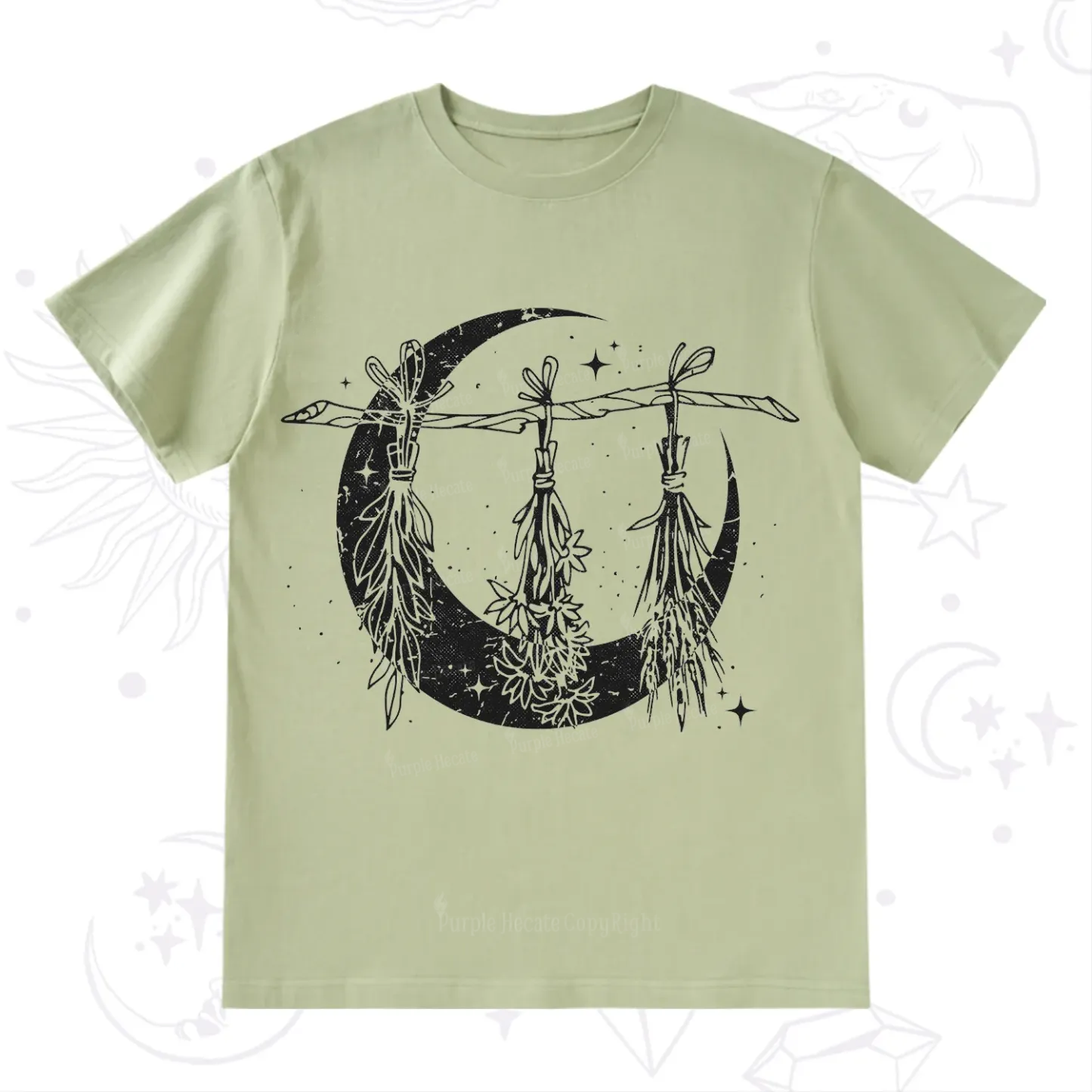 Purplehecate Witchy Moon Herbs T-Shirt