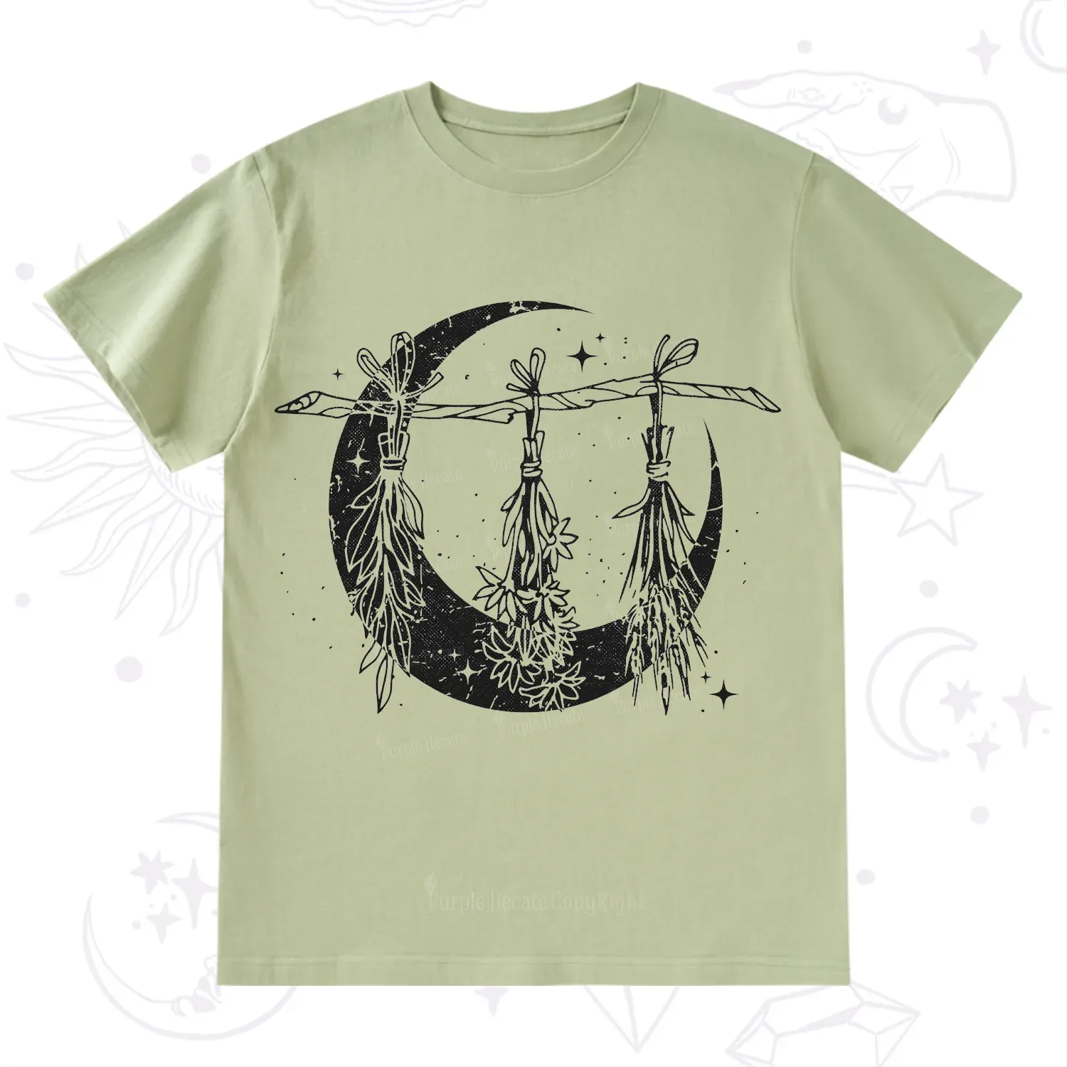 Purplehecate Witchy Moon Herbs T-Shirt