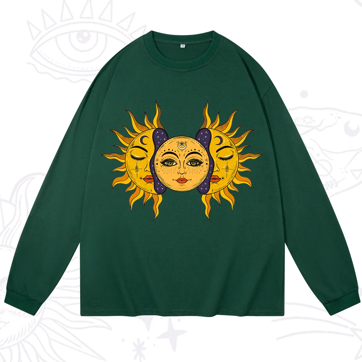Purplehecate Celestial Twin Suns Long Sleeve T-Shirt