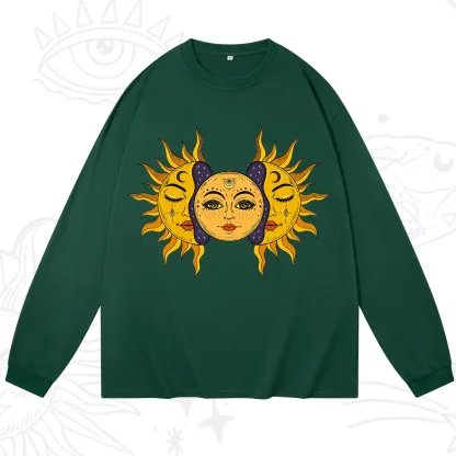 Purplehecate Celestial Twin Suns Long Sleeve T-Shirt