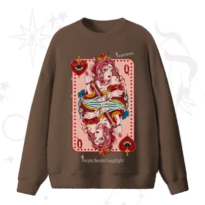 Purplehecate Queen of Hearts Fuzzy Ugly Sweater