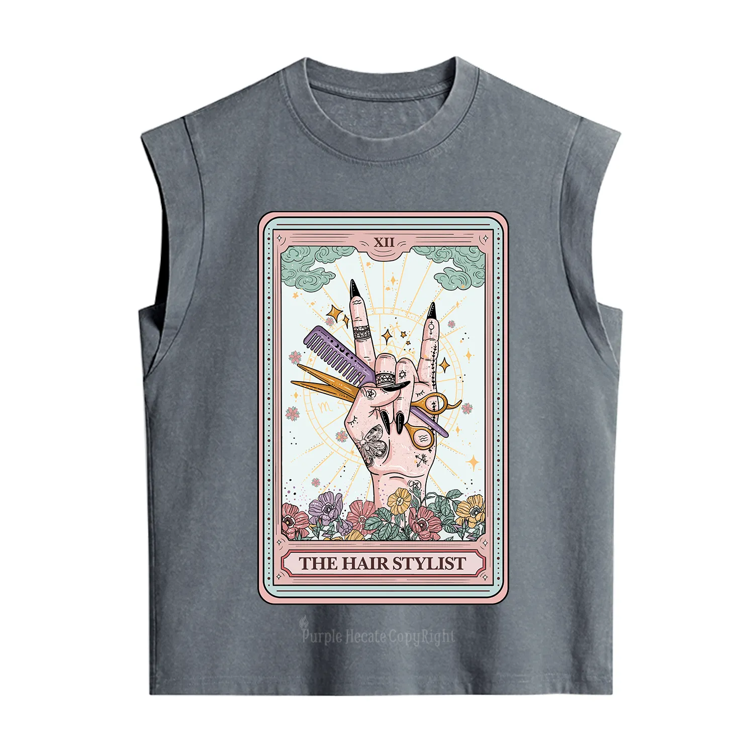 Purplehecate The Hair Stylist Tarot Vintage Washed Tank
