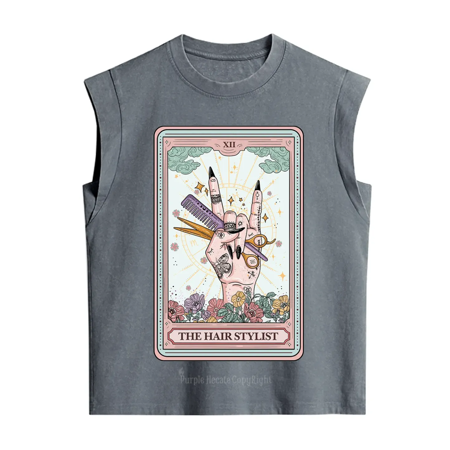 Purplehecate The Hair Stylist Tarot Vintage Washed Tank