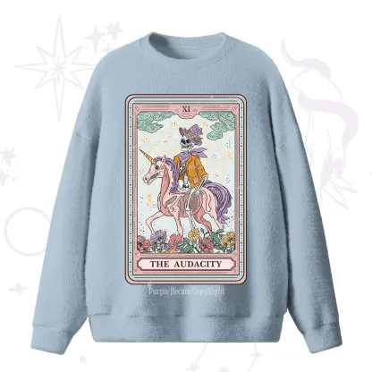 Purplehecate The Audacity Tarot Card Fuzzy Ugly Sweater