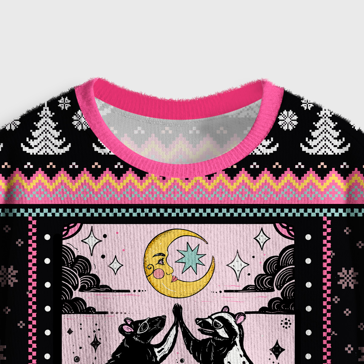 Purplehecate The Team Trash Opossum Crop Fuzzy Ugly Sweatshirt