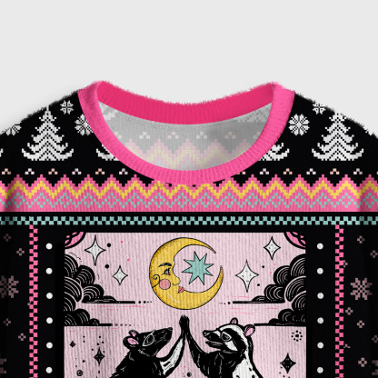 Purplehecate The Team Trash Opossum Crop Fuzzy Ugly Sweatshirt