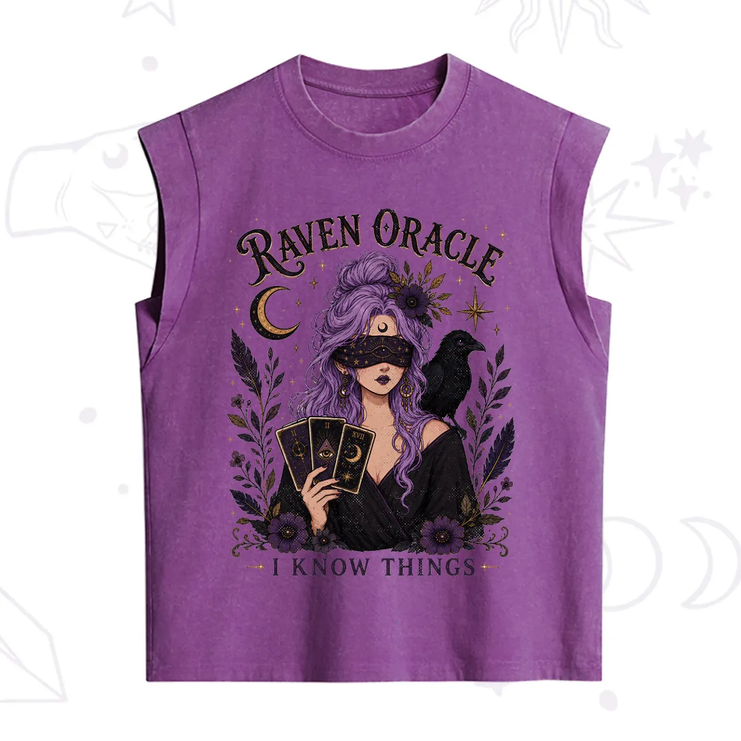 Purplehecate Raven Oracle I Know Things Witchy Vintage Washed Tank