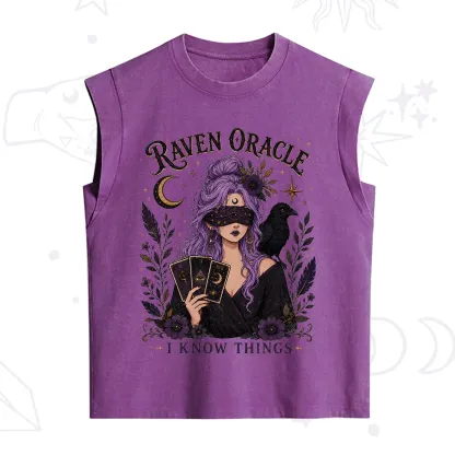 Purplehecate Raven Oracle I Know Things Witchy Vintage Washed Tank