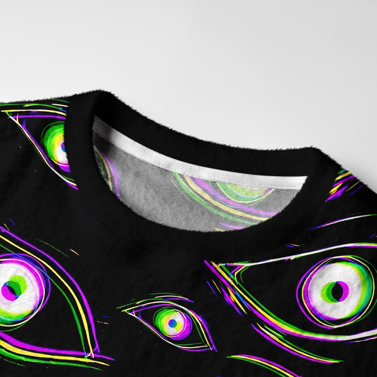 Purplehecate Glitch Vision Fuzzy Ugly Sweatshirt