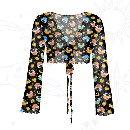 Purplehecate The Hermit Cat Mesh Tie Front Top