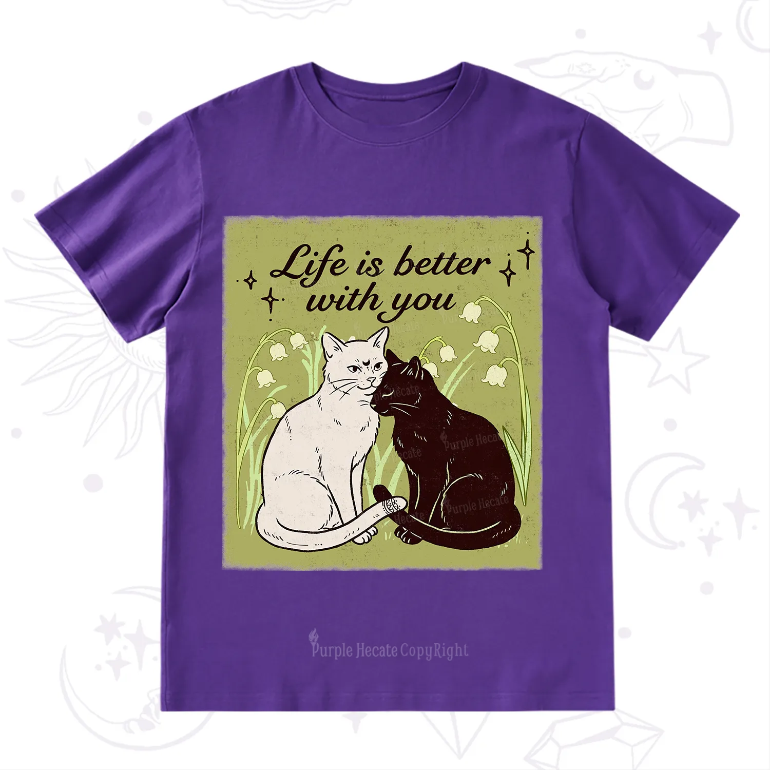 Purplehecate Life Is Better With a Cat T-Shirt