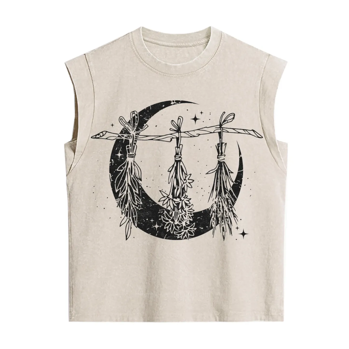 Purplehecate Witchy Moon Herbs Vintage Washed Tank
