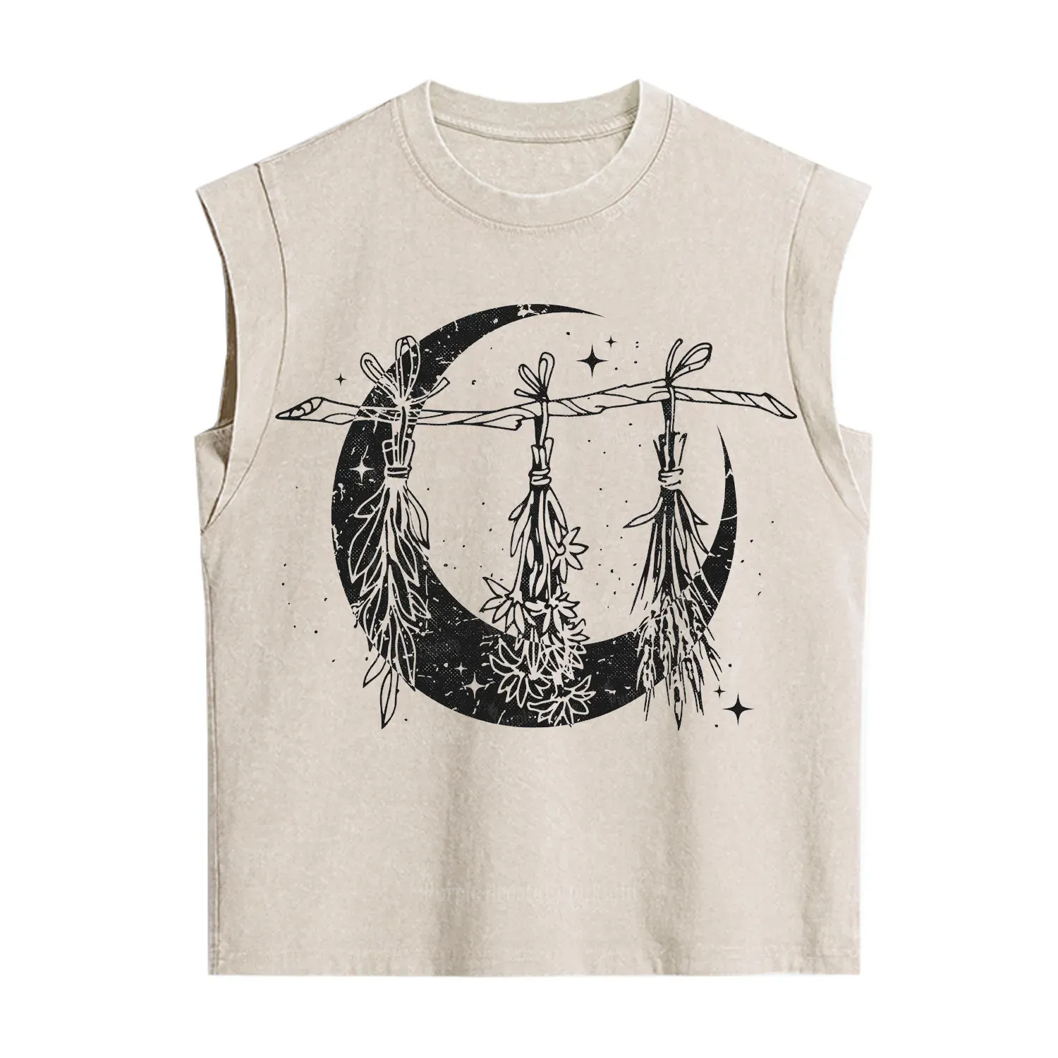 Purplehecate Witchy Moon Herbs Vintage Washed Tank