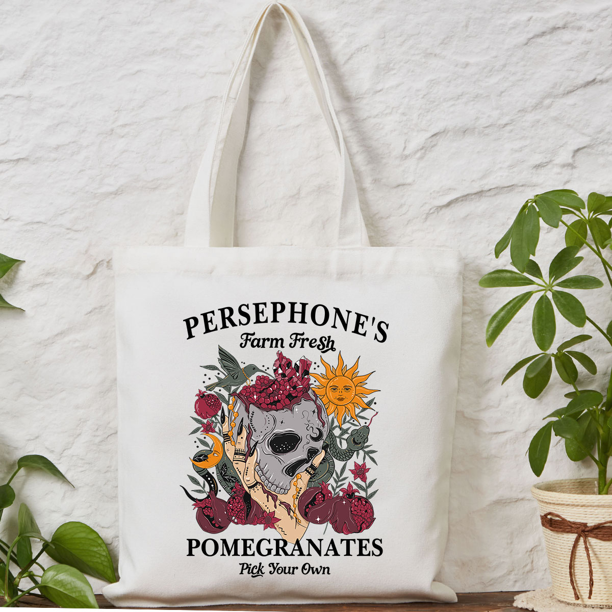 Purplehecate Persephone's Farm Fresh Pomegranates Pick Your Own Tote Bag