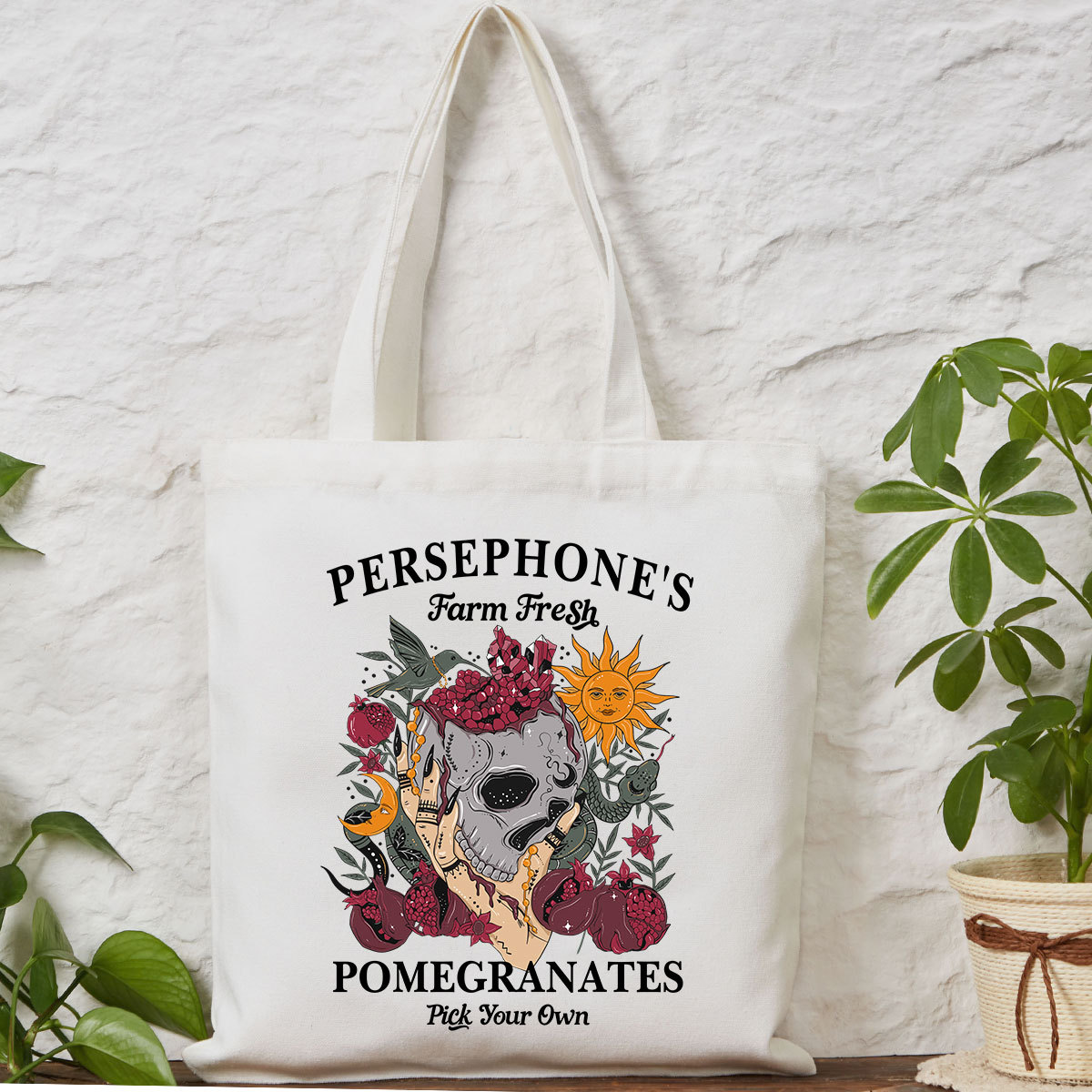 Purplehecate Persephone's Farm Fresh Pomegranates Pick Your Own Tote Bag