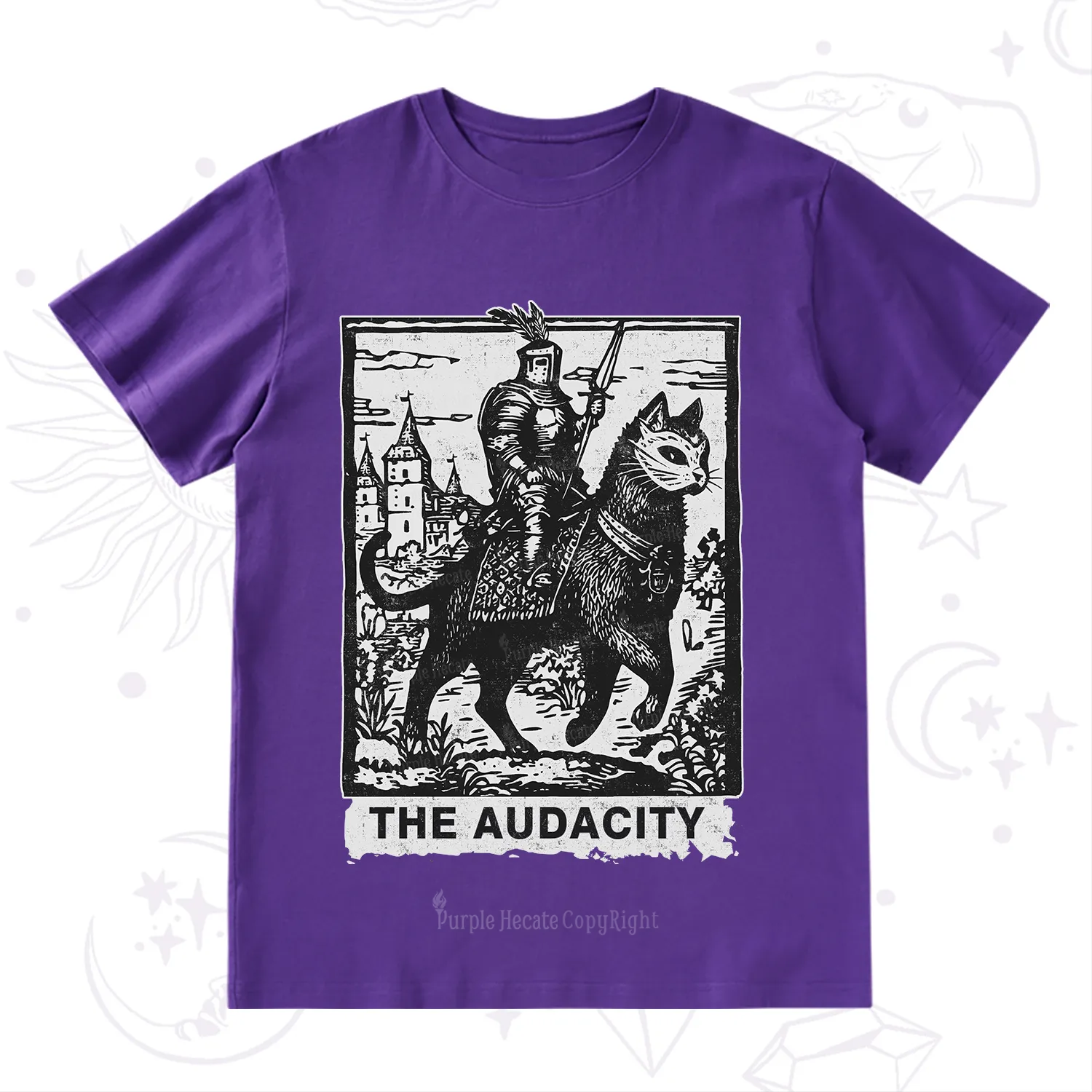 Purplehecate The Audacity Knight Cat T-Shirt