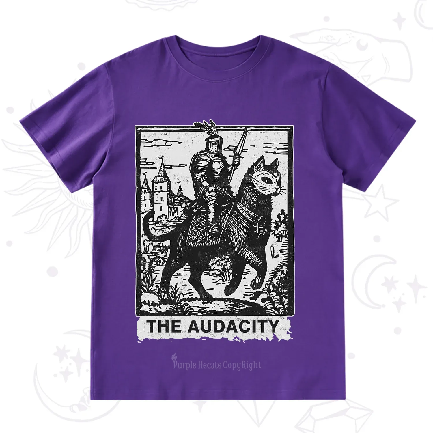 Purplehecate The Audacity Knight Cat T-Shirt