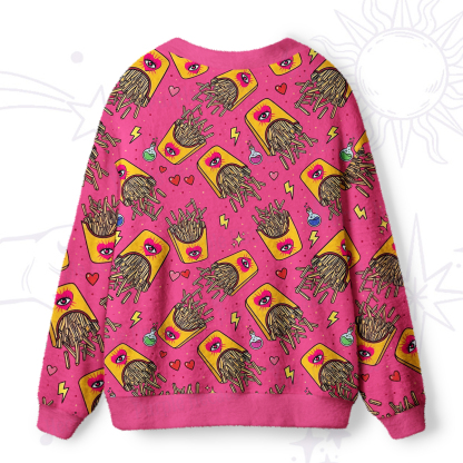 Purplehecate Magic Fries Box Ugly Cardigan Sweaters