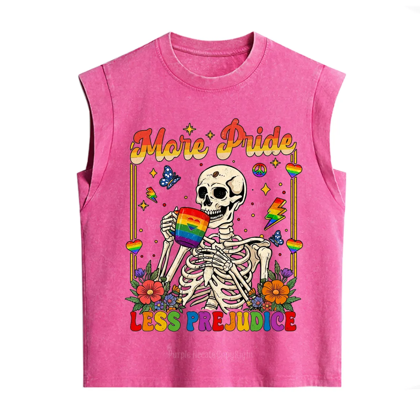 Purplehecate More Pride Less Prejudice Skeleton Vintage Washed Tank