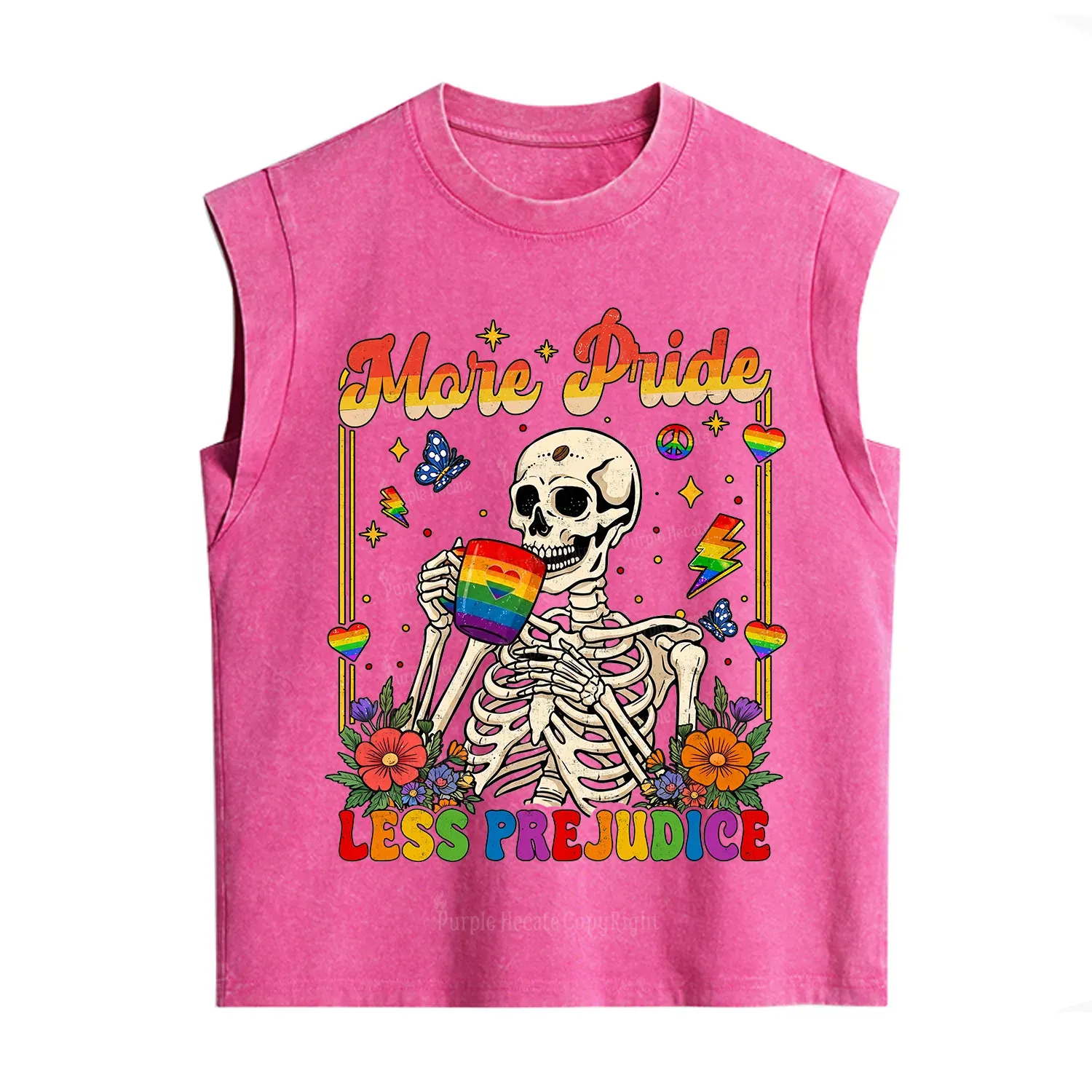 Purplehecate More Pride Less Prejudice Skeleton Vintage Washed Tank