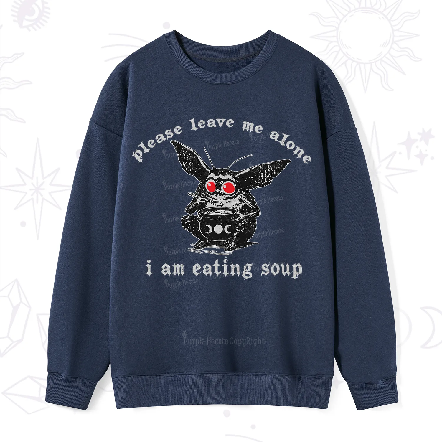 Purplehecate Mothman Eating Soup Sweatshirt