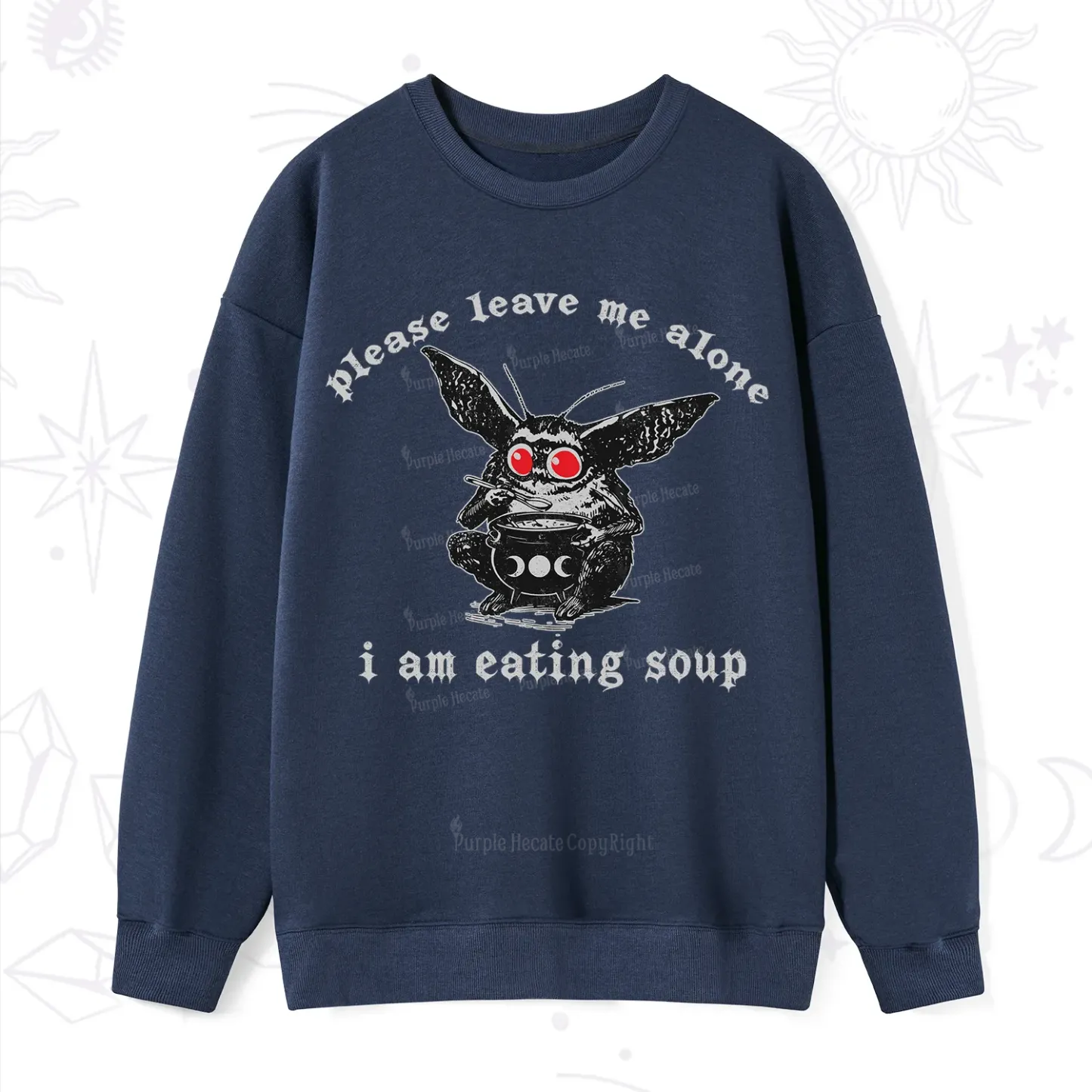 Purplehecate Mothman Eating Soup Sweatshirt