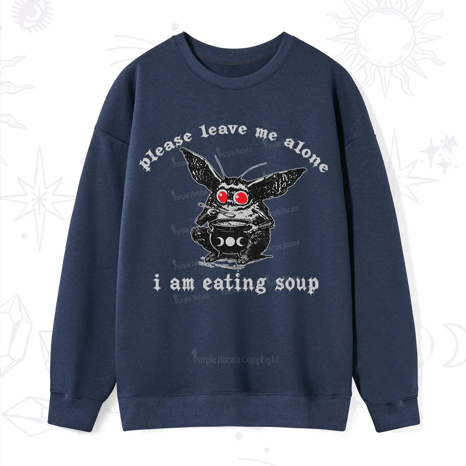 Purplehecate Mothman Eating Soup Sweatshirt