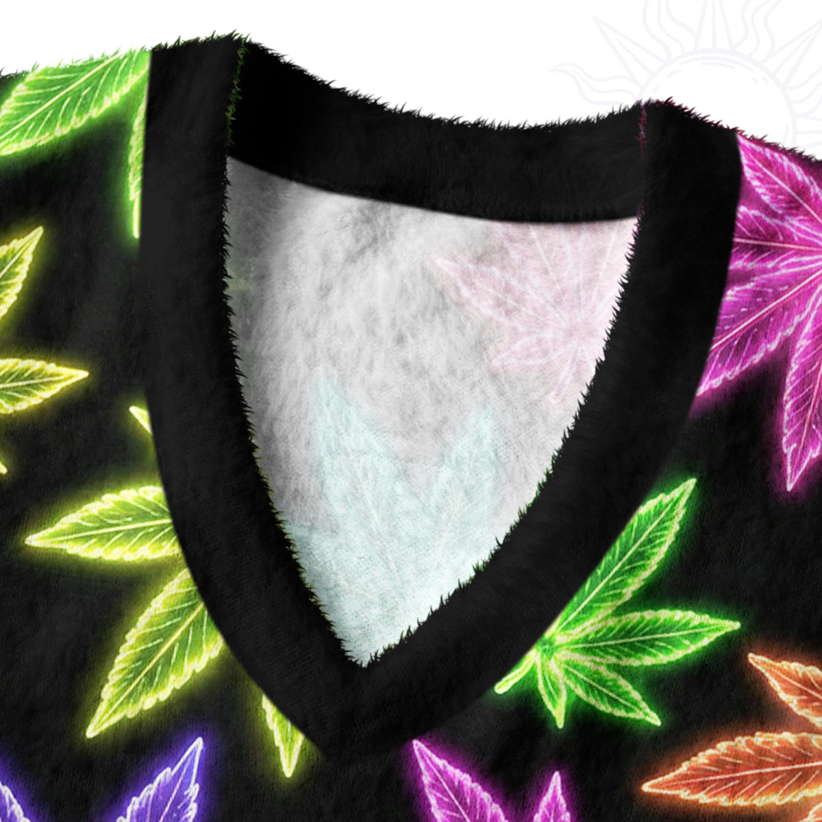 Purplehecate Trippy Weed Ugly Sweater Vest