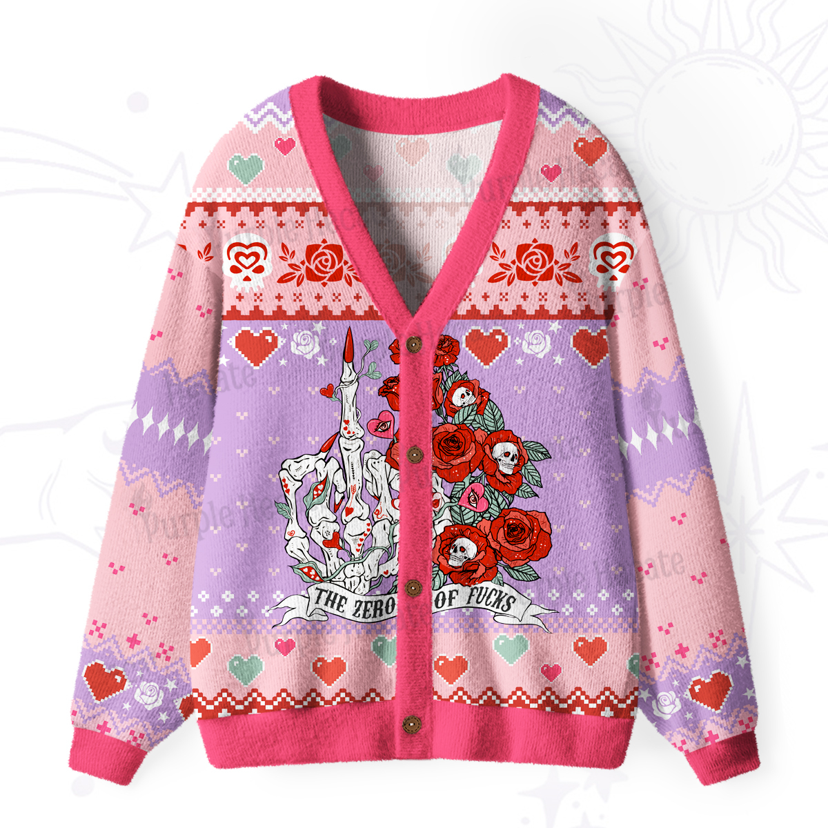 Purplehecate The Zero Of Fucks Ugly Cardigan Sweaters