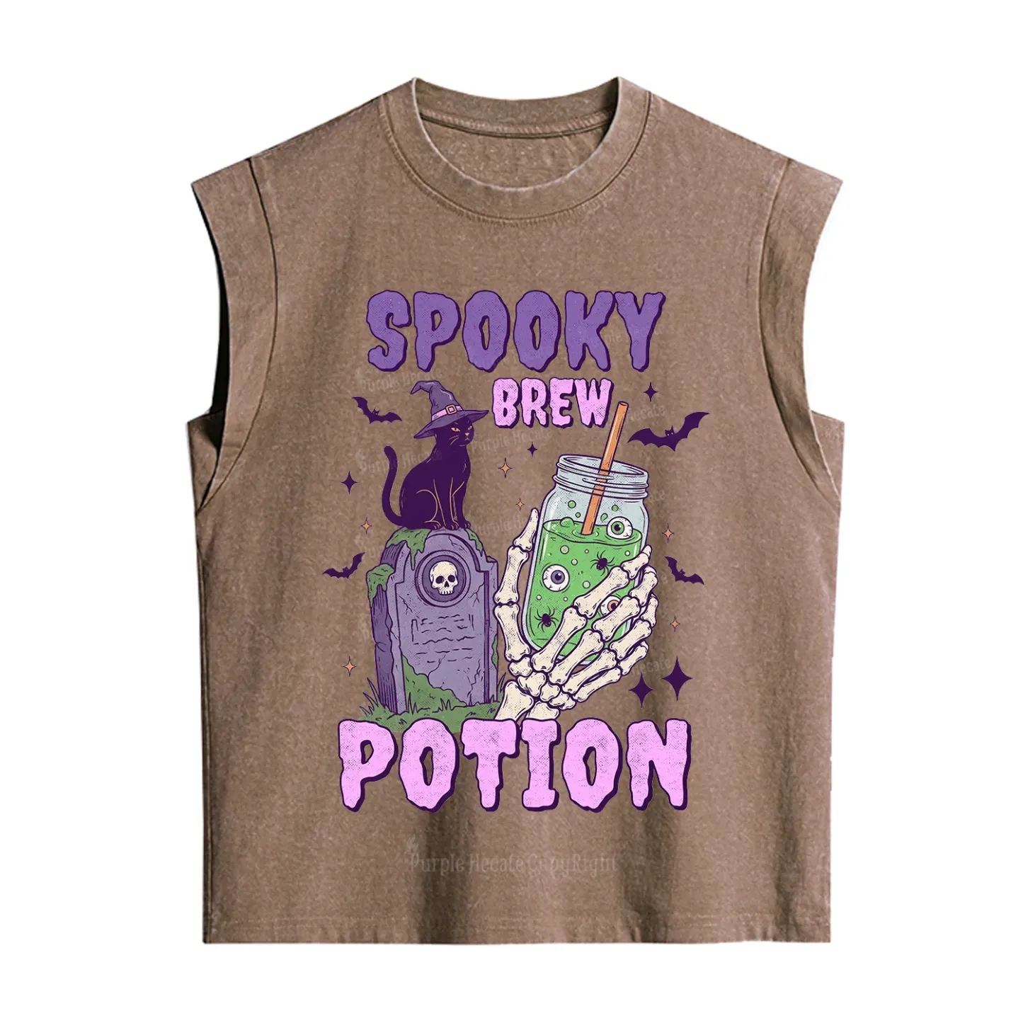 Purplehecate Spooky Brew Potion Halloween Vintage Washed Tank
