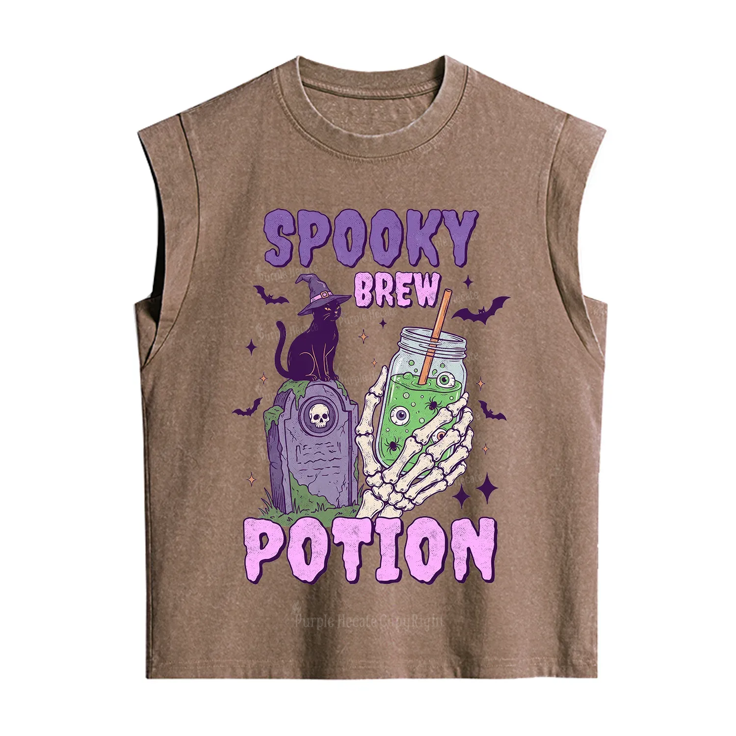 Purplehecate Spooky Brew Potion Halloween Vintage Washed Tank