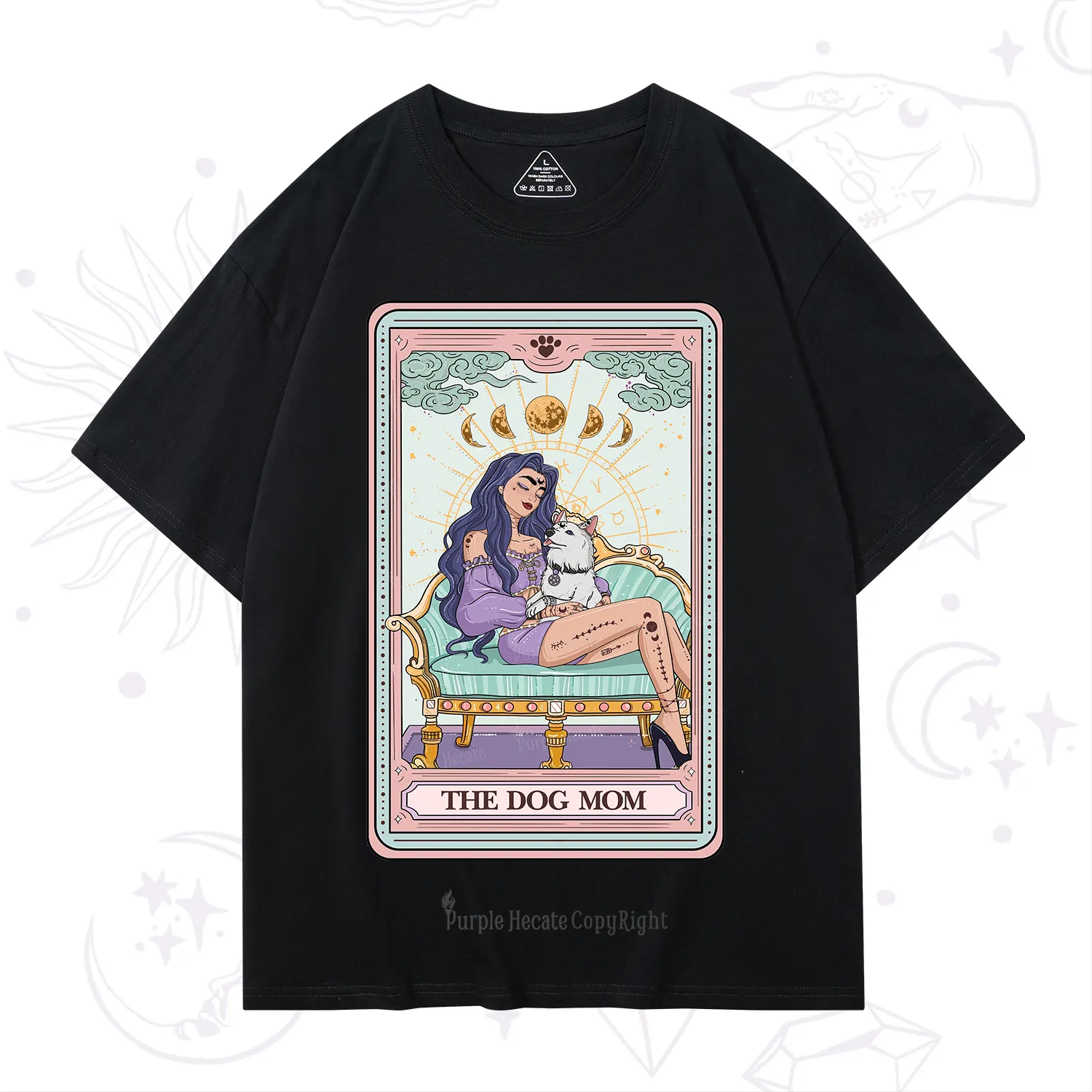 Purplehecate The Dog Mom Tarot Card T-Shirt