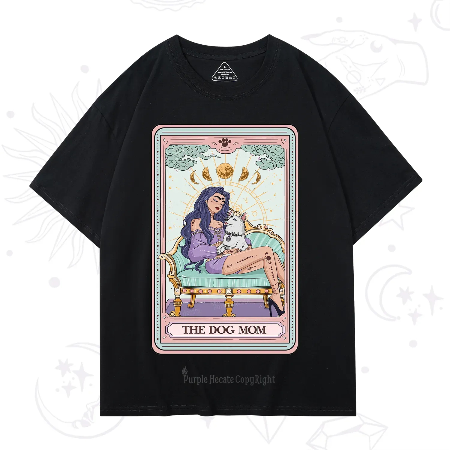 Purplehecate The Dog Mom Tarot Card T-Shirt
