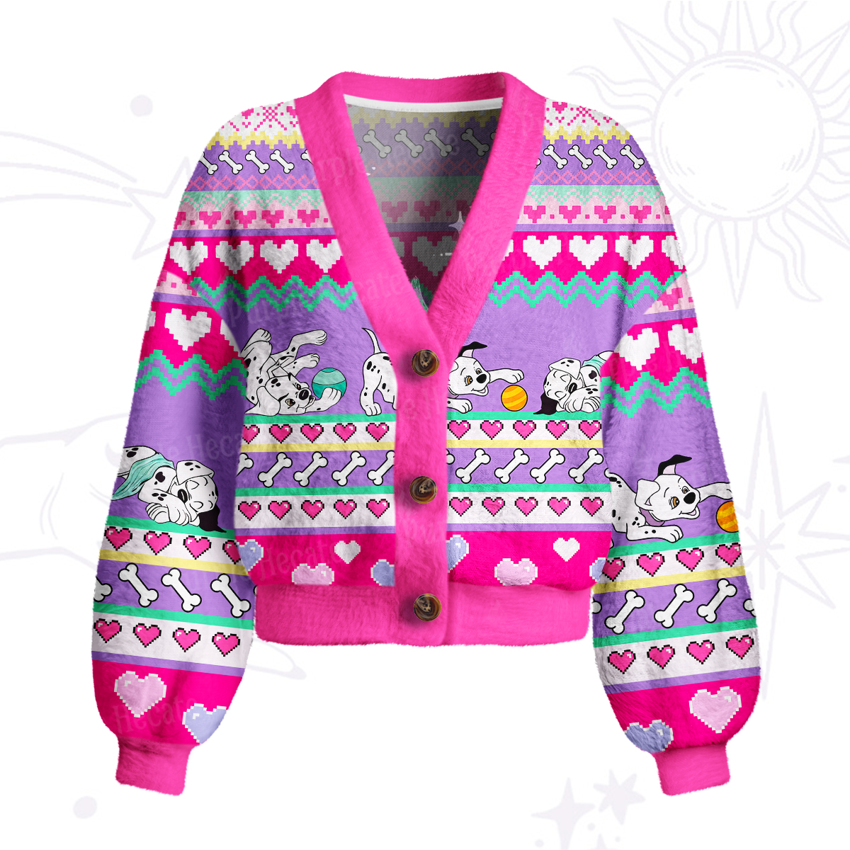 Purplehecate Dalmatian Playtime Cardigan Sweaters