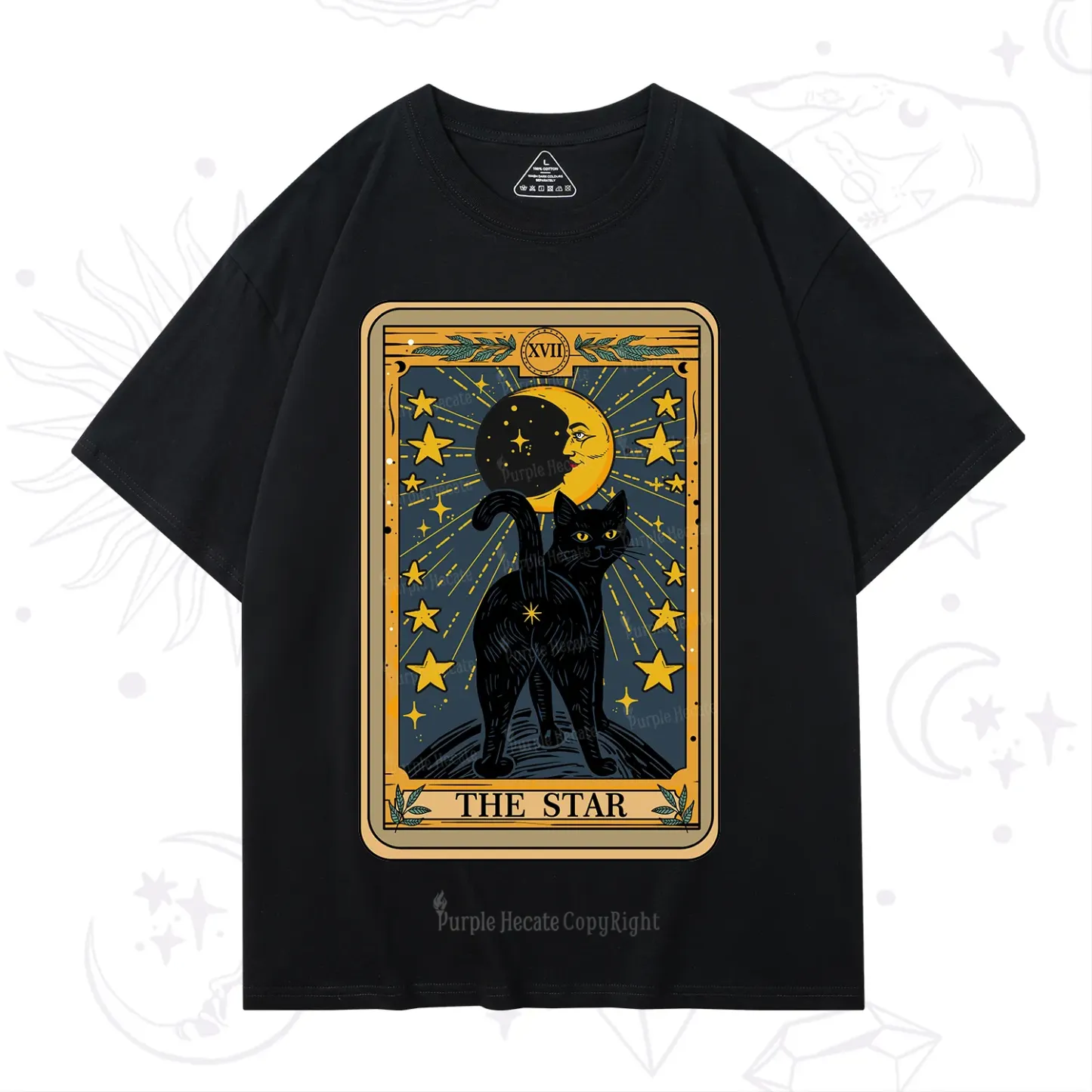 Purplehecate The Star Tarot Cat T-Shirt