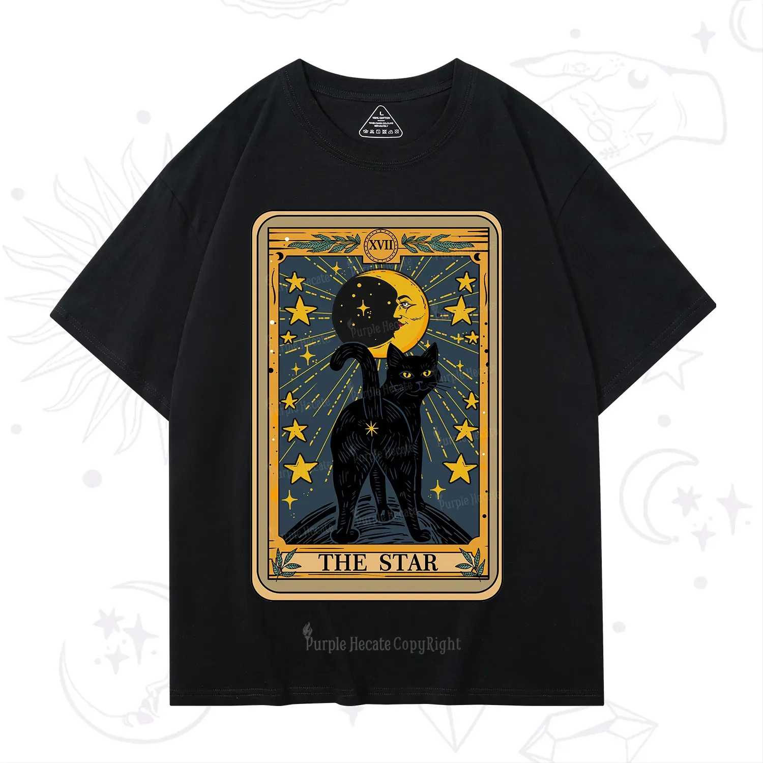 Purplehecate The Star Tarot Cat T-Shirt