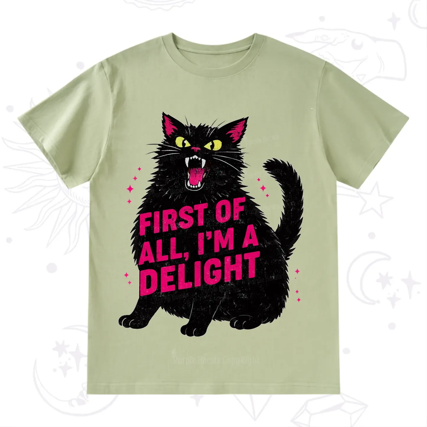 Purplehecate First Of All I'm A Delight Cat T-Shirt
