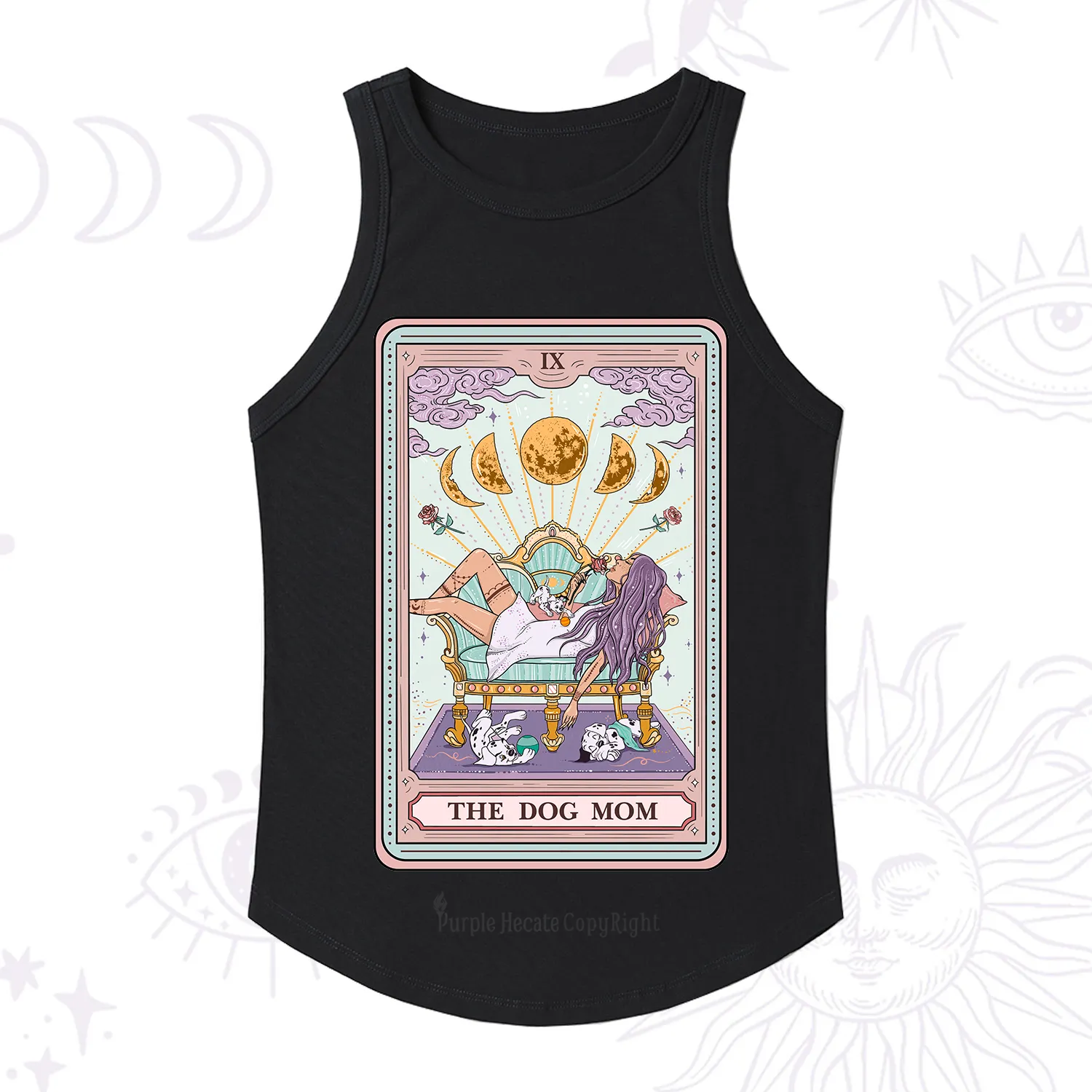 Purplehecate The Dog Mom Tarot Racerback Tank Top