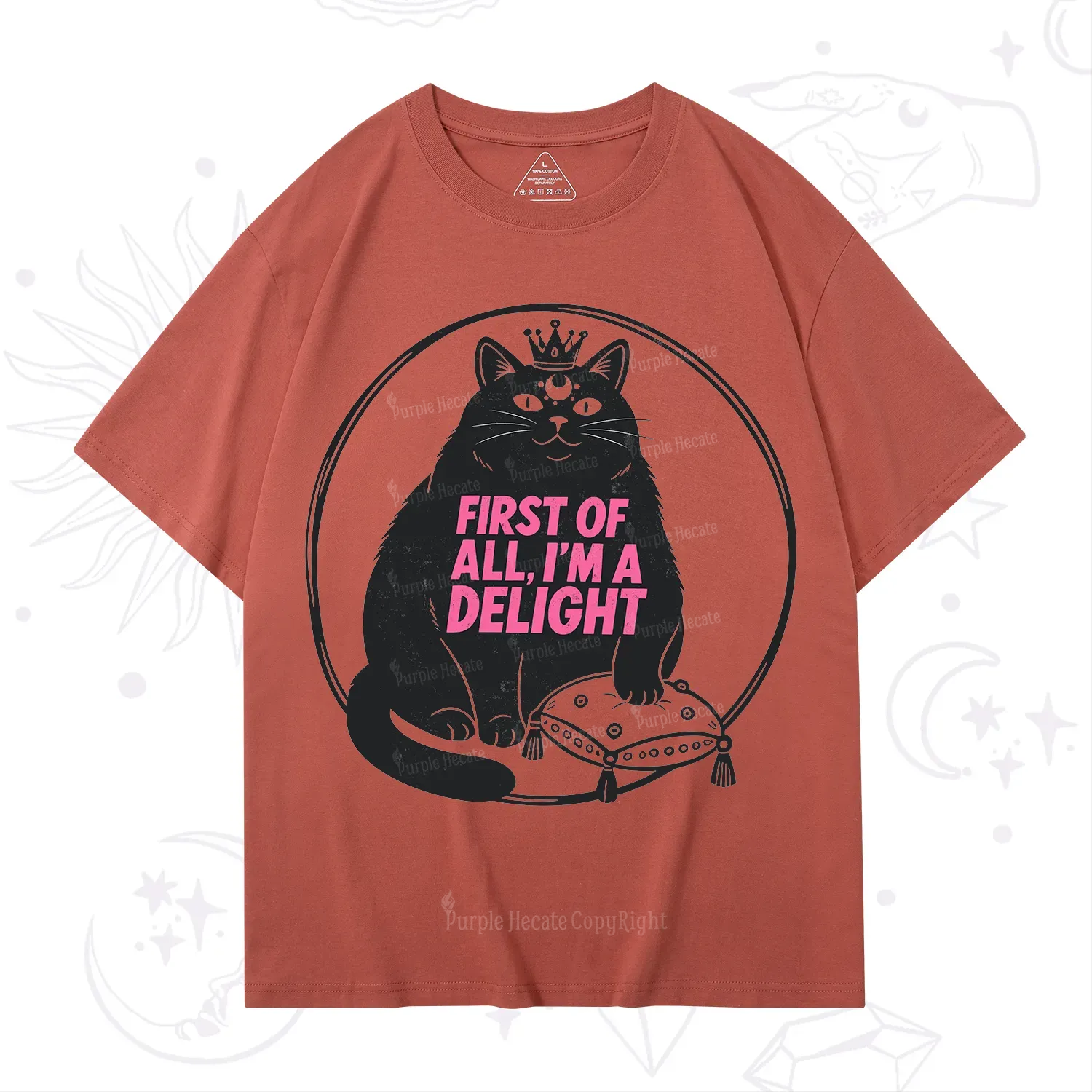 Purplehecate Black Cat First Of All I'm A Delight T-Shirt