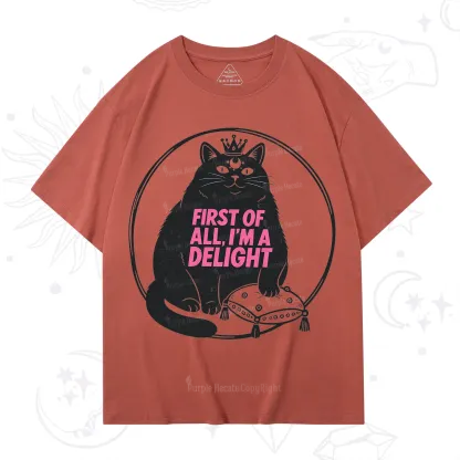 Purplehecate Black Cat First Of All I'm A Delight T-Shirt