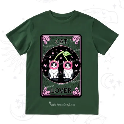 Purplehecate The Lovers Cherry Cat Tarot T-Shirt