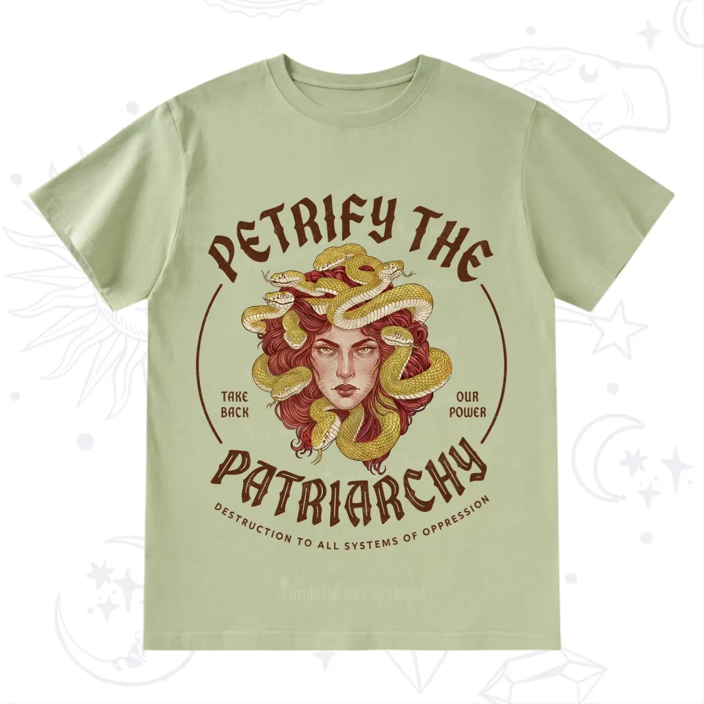 Purplehecate Petrify Patriarchy Medusa T-Shirt