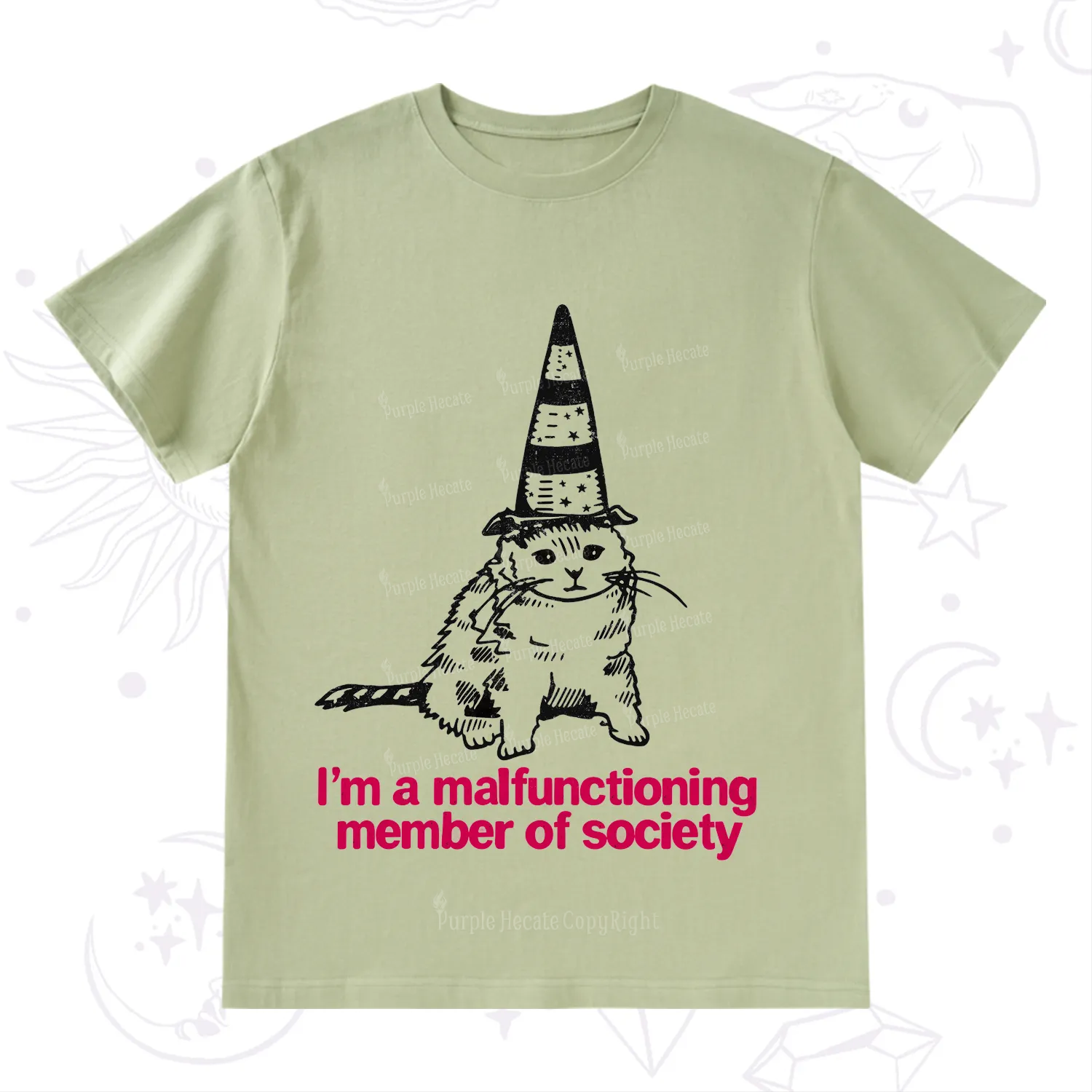 Purplehecate Social Anxiety Cat T-Shirt