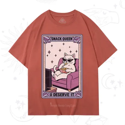 Purplehecate The Snack Queen Cat Tarot T-Shirt